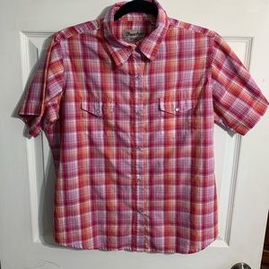 Wrangler Wrancher Womens Button down Plaid shirt